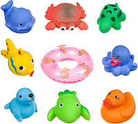 Набор игрушек для ванной Bondibon Подводный мир с кругом / ВВ3368 (9шт) - 