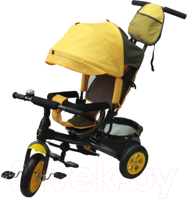 Трехколесный велосипед с ручкой GalaXy Виват Билайн 2 (коричневый/желтый)