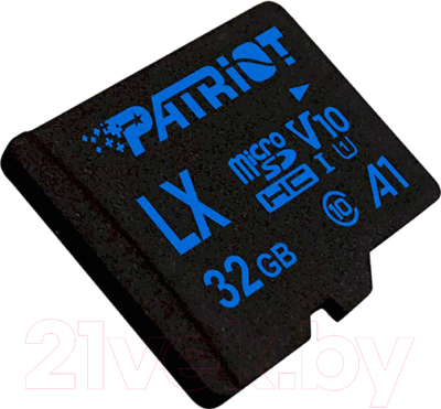 Карта памяти Patriot microSDHC LX Series 32GB + адаптер (PSF32GLX11MCH)