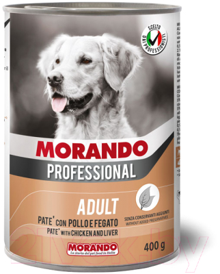 Влажный корм для собак Morando Professional Паштет с курицей / 09886 (400г)