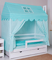 Комплект постельный для малышей Incanto Домик (бязь, мятный) - 