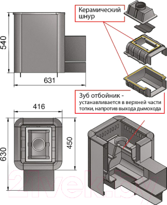 Печь-каменка Везувий Сенсация 12 Антрацит (ДТ-3С)