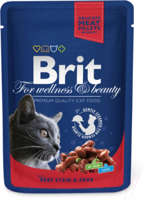 

Корм для кошек Brit, Premium Beef Stew & Peas / 100305
