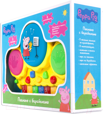 Музыкальная игрушка Peppa Pig Музыкальное пианино с барабанами / 30965