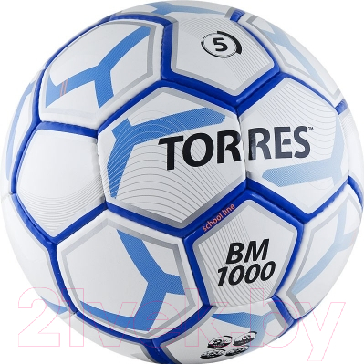 Футбольный мяч Torres BM 1000 F30625 (размер 5,белый/серебристый/синий)