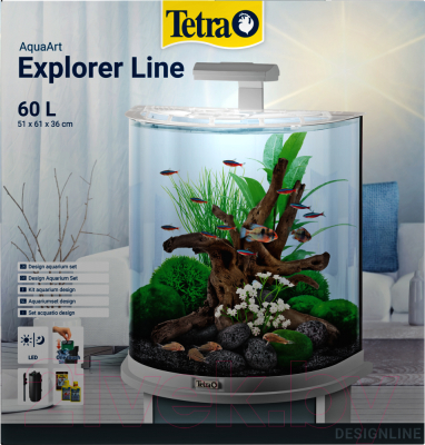 Аквариумный набор Tetra AquaArt Explorer LED 60L / 711147/255999 (белый)