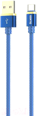 Кабель Olmio Deluxe USB 2.0 - Type-C 2.1A / 038857 (1м, синий)