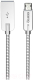 Кабель Olmio Steely USB 2.0 - microUSB 2.1A / 038650 (1.2м, серебристый) - 