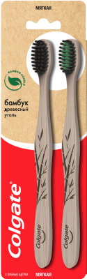 Набор зубных щеток Colgate Бамбук древесный уголь (1+1)