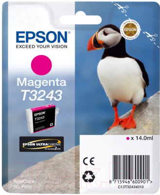 

Картридж Epson, Пурпурный, T3243 Magenta (C13T32434010)