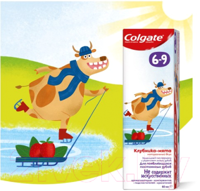 Зубная паста Colgate Для детей 6-9 лет. Клубника и мята с фторидом (60мл)