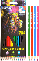 Набор цветных карандашей deVente Trio Mega Soft 4М / 5022915 (12цв) - 
