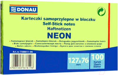 Блок для записей Donau Neon / 7588011-06 (зеленый неон)