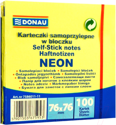 Блок для записей Donau Neon / 7586011-11 (желтый неон)