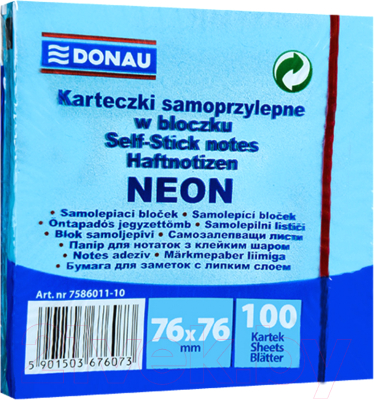 Блок для записей Donau Neon / 7586011-10 (синий неон)