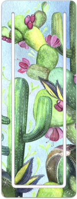Закладка для книг Феникс+ Цветущий кактус / 48995 (зеленый)