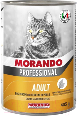 

Корм для кошек Morando, Professional Кусочки с курицей и печенью / 09975