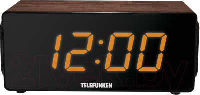 Радиочасы Telefunken TF-1566U (коричневое дерево/оранжевый)