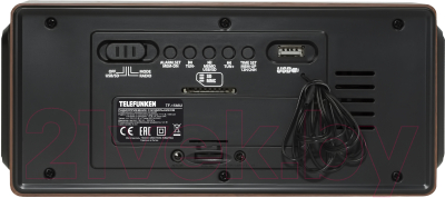 Радиочасы Telefunken TF-1566U (коричневое дерево/оранжевый)