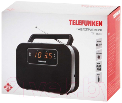 Радиоприемник Telefunken TF-1640 (черный/серебристый)