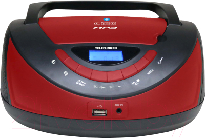 Магнитола Telefunken TF-CSRP3497B (черный/красный)