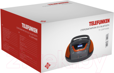 Магнитола Telefunken TF-CSRP3496B (черный/оранжевый)