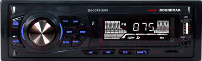 Бездисковая автомагнитола SoundMax SM-CCR3180FB (черный)