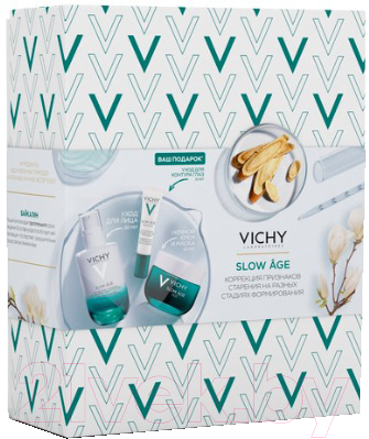 Набор косметики для лица Vichy Slow Age флюид укрепляющий+крем и маска ночная+уход д/глаз (50мл+50мл+15мл)