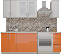 Кухонный гарнитур ВерсоМебель ВерсоЛайн 3-1.7 (белый 001/манго 007) - 