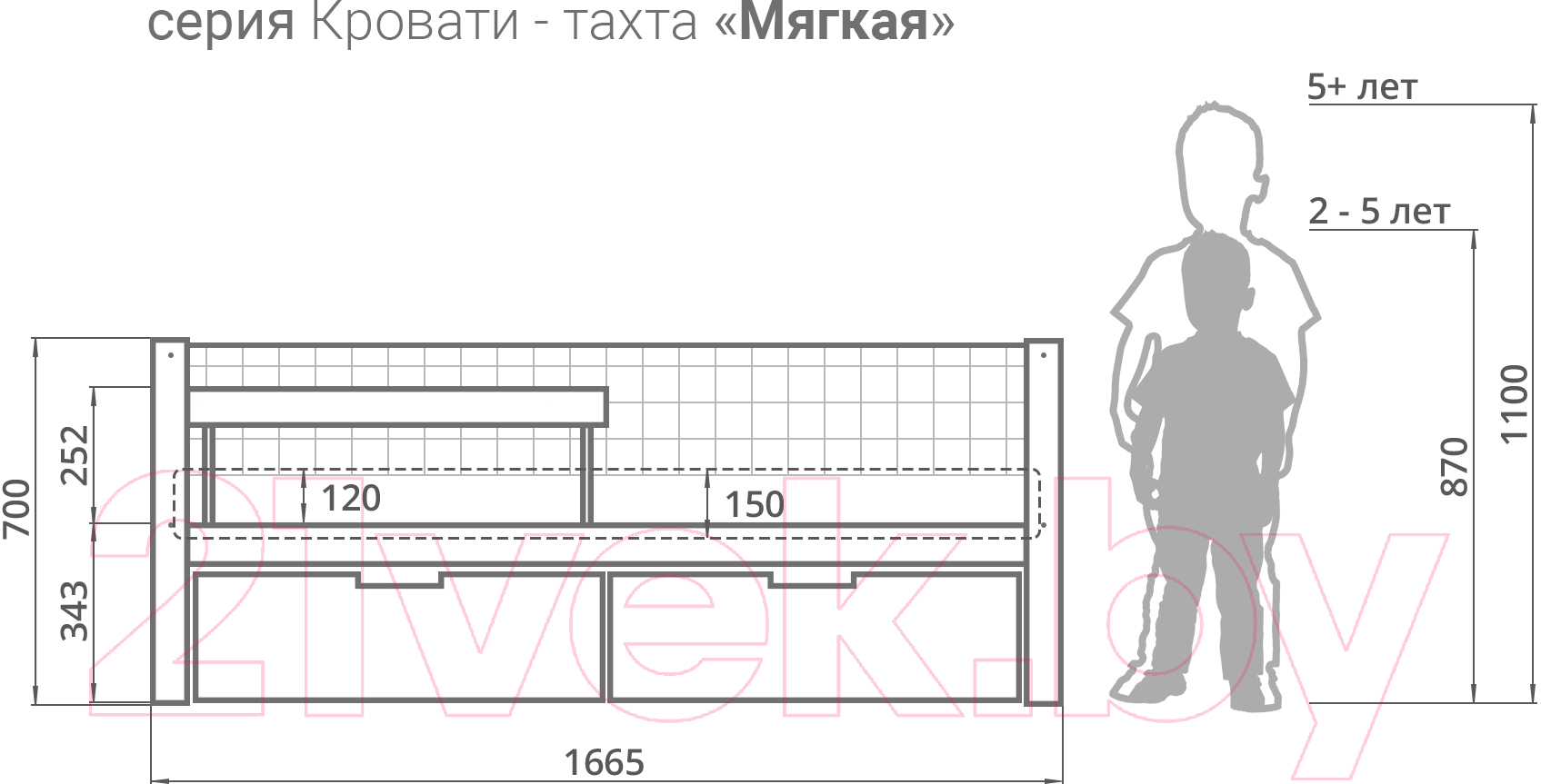 Кровать-тахта детская Бельмарко Skogen / 741 (белый)