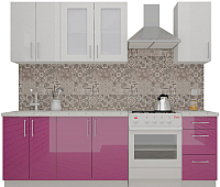 Кухонный гарнитур ВерсоМебель ВерсоЛайн 3-1.8 (белый 001/лиловый 012) - 