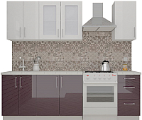 Кухонный гарнитур ВерсоМебель ВерсоЛайн 3-1.8 (белый 001/фиолетовый 014) - 