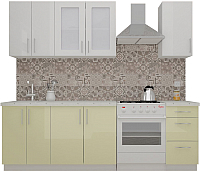Кухонный гарнитур ВерсоМебель ВерсоЛайн 3-1.8 (белый 001/ваниль 102) - 