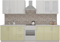 Кухонный гарнитур ВерсоМебель ВерсоЛайн 3-2.4 (белый 001/ваниль 102) - 