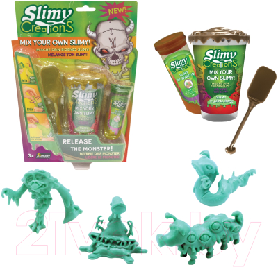 Набор для создания слайма Slimy Монстры с игрушкой / 37313 (золотой)