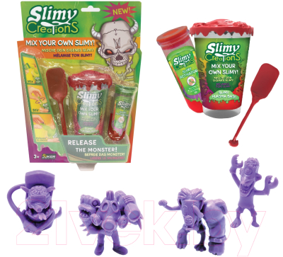 Набор для создания слайма Slimy Монстры с игрушкой / 37312 (красный)