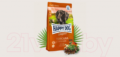Сухой корм для собак Happy Dog Supreme Sensible Toscana Adult Ente & Lachs (4кг)