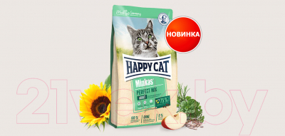 Сухой корм для кошек Happy Cat Minkas Perfect Mix Домашняя птица, рыба и ягненок / 70415 (4кг)