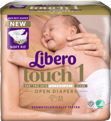 Подгузники детские Libero Touch 1 Mini 2-5кг (22шт)