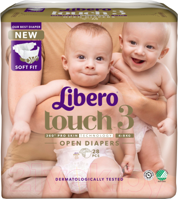 Подгузники детские Libero Touch 3 Midi 4-8кг (28шт)