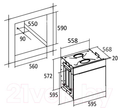 Комплект встраиваемой техники Exiteq EXO-205 Inox + EXH-103IB