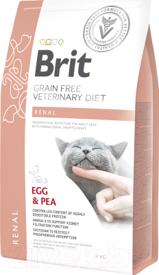 Сухой корм для кошек Brit VD Cat Grain Free Renal / 528325 (2кг)