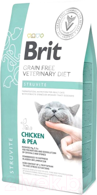 Сухой корм для кошек Brit VD Cat Grain Free Struvite Chicken & Pea / 528271 (2кг)