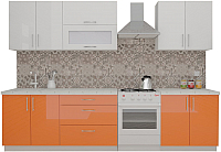 Кухонный гарнитур ВерсоМебель ВерсоЛайн 4-2.4 (белый 001/манго 007) - 