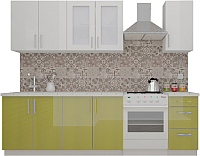 Кухонный гарнитур ВерсоМебель ВерсоЛайн 3-2.0 (белый 001/оливковый 004) - 