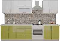 Кухонный гарнитур ВерсоМебель ВерсоЛайн 4-2.4 (белый 001/оливковый 004) - 