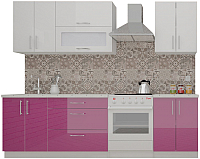 Кухонный гарнитур ВерсоМебель ВерсоЛайн 4-2.0 (белый/лиловый) - 
