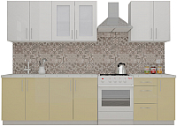 Кухонный гарнитур ВерсоМебель ВерсоЛайн 3-2.3 (белый 001/персик 022) - 