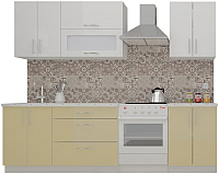 Кухонный гарнитур ВерсоМебель ВерсоЛайн 4-2.0 (белый/персик) - 