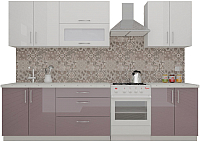 Кухонный гарнитур ВерсоМебель ВерсоЛайн 4-2.3 (белый/глициния) - 